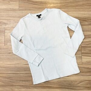Forever 21 kids light blue long sleeve waffle knit top